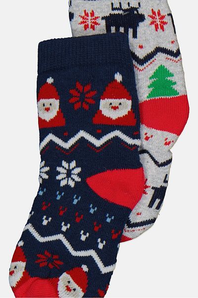 Cool Club Toddlers Boy 2 Pairs Graphic Print Socks, Navy