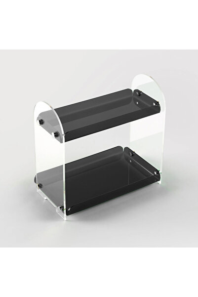 Trend Pleksi 2 Katlı Çok Amaçlı Organizer (Şeffaf - Füme)