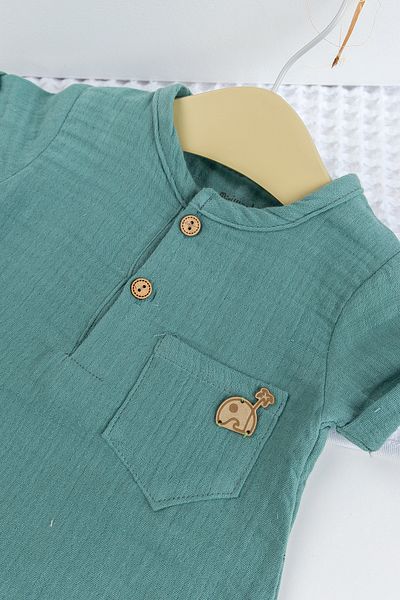 Babymod Baby Boy Muslin 100% Cotton Summer Jumpsuit with Shorts