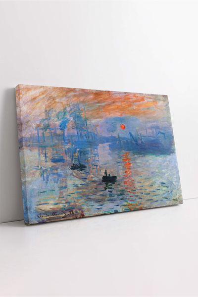 KOSS Dijital Ressamlardan Claude Monet İzlenim: Gün Doğumu Sanatsal Yatay Kanvas Tablo, Ünlü Ressam Duvar Dekoru