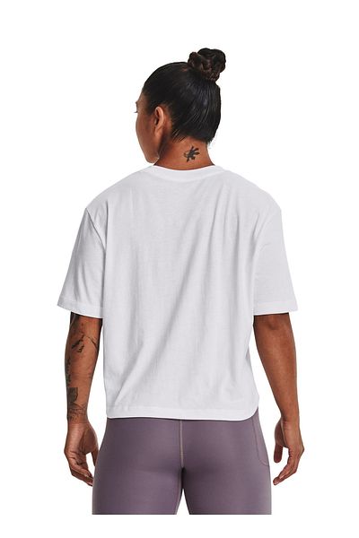 Under Armour Γυναικείο μπλουζάκι με λαιμόκοψη μονόχρωμο λευκό 1369881 Live Novelty SS