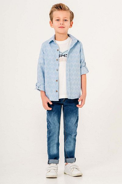 Gold Class Kidswear Long Sleeve Buttoned 3 Piece Boy's Shirt Suit