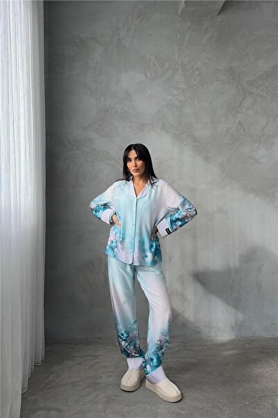 COCCOLARSI Corso D'acqua Saten Üçlü Pijama Takımı CDK14