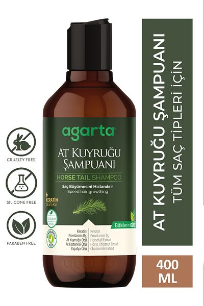Agarta 2 Natural Ponytail Extract Salt-Free Shampoo 400 ml