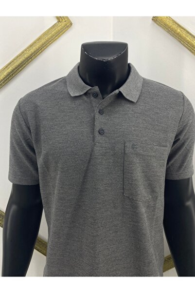 Sadık Collection Ercan Waffle Woven - Μπλουζάκι με γιακά Polo Pocket Smoked Color Plus Size 4009