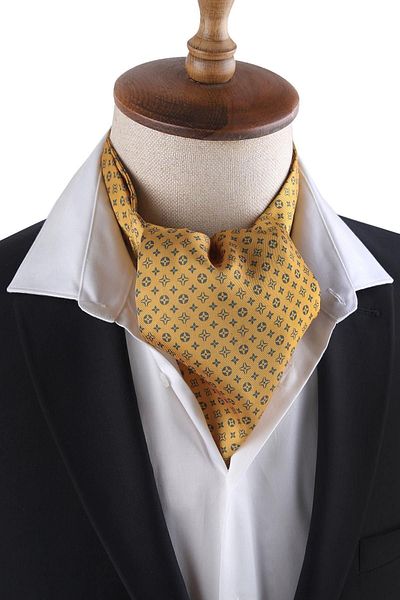 La Pescara Saffron Small Pattern Men's Scarf K444