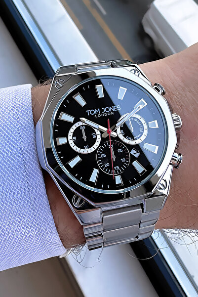 Tom Jones Orijinal Erkek Kol Saati 3 Atm Su Geçirmez Gümüş Renk Çelik Kordon ...