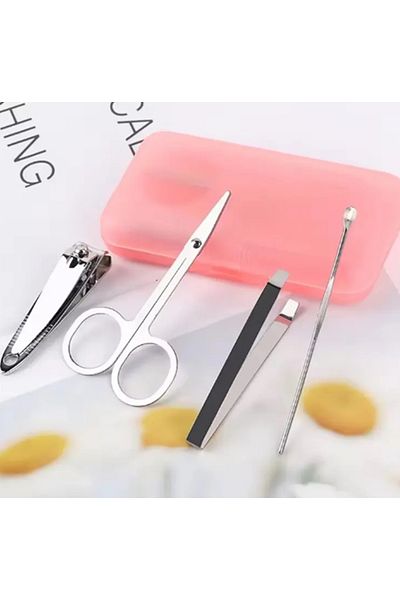 DeftHike Mini Bag Size 4 Pieces Nail Clipper, Tweezers, Eyebrow Scissors, Manicure Set-Personal Care Set