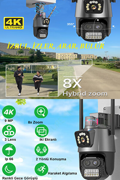 AVENİR Akılı Wi-fi, 8 X Zoom 9 Mp ,çift Yönlü Ses Renkli Gece Görüşlü, Ptz 36...