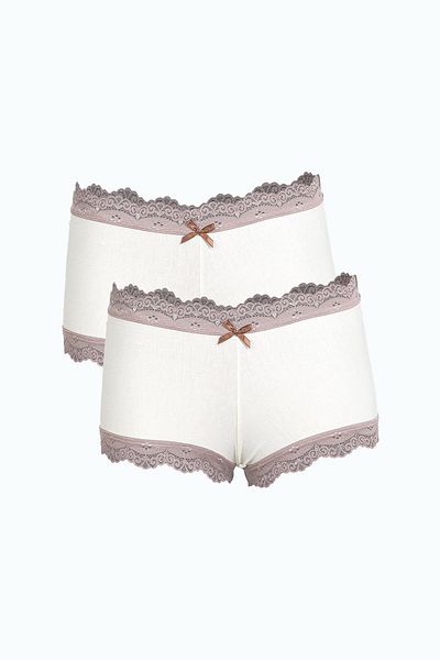 Akbeniz Γυναικείο Cotton Cream Boxer Σετ 2 - 40277