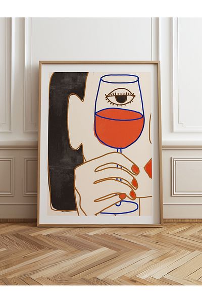 HOMEPACK Единична картина в дървена рамка, единичен плакат, картина TK/731
