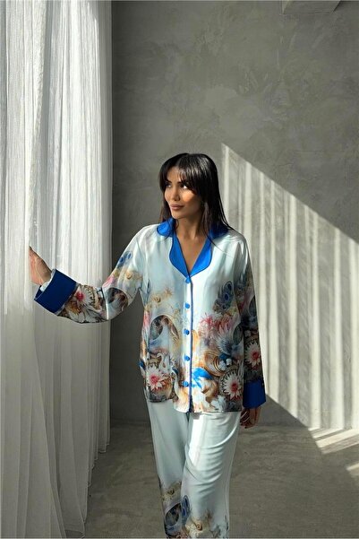 COCCOLARSI Corso D'acqua Saten Üçlü Pijama Takımı CDK02