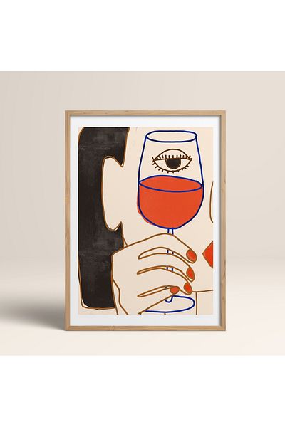 HOMEPACK Единична картина в дървена рамка, единичен плакат, картина TK/731