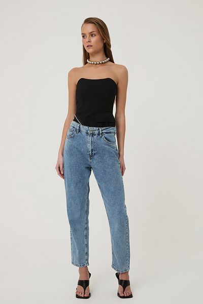 Quzu Mom Jean Light Blue