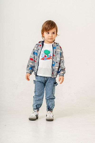 Chicsy Baby Style Dinosaur Figured Double-Sided Hooded Waterproof 3-Piece Raincoat Set