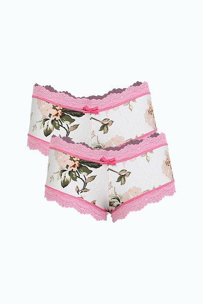 Akbeniz White Cotton Women's Boxers - Πακέτο 2 40280