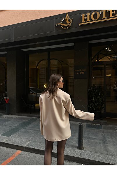 VOLT CLOTHİNG Women's Barcode Emblem Lined Blazer Jacket