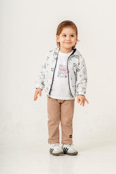 Chicsy Baby Style Play Time Figured Double-Sided Hooded Waterproof 3-Piece Raincoat Set