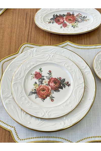 MD MİMOZA DEKOR Amelie 6-Person Breakfast Set - 45 Pieces