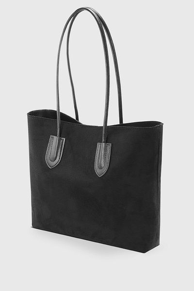 Housebags Black Suede Retro Shopper - Women's Bag 264