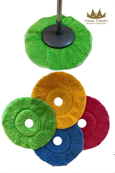 MissClean (1 Pc) Standard Size Rotating Head Spare Mop Cloth Wersoft Stain Resistant No Odor