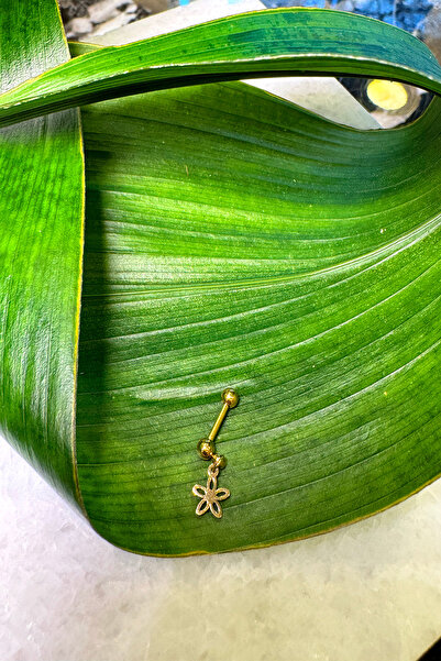 MOONİ ACCESSORİES Piercing Tragus Helix Çiçek Tasarım Sallantılı Altın Gold R...