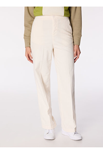 Benetton Yüksek Bel Normal Krem Kadın Pantolon 4HA2DF07I