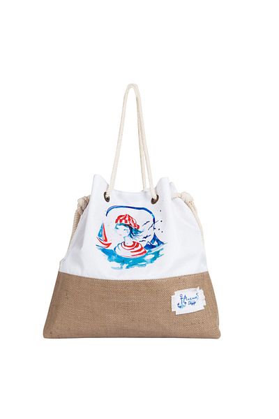 ANEMOSS Sailor Girl Jute Beach Bag