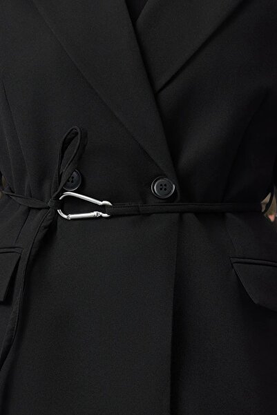 HAKKE Accessory Detailed Woven Blazer Jacket