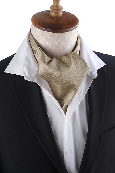 La Pescara Beige Small Pattern Men's Scarf K459