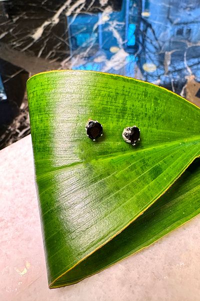 MOONİ ACCESSORİES Steel Solitaire Model Zircon Black Stone Design Ball Silver Silver Color Earrings
