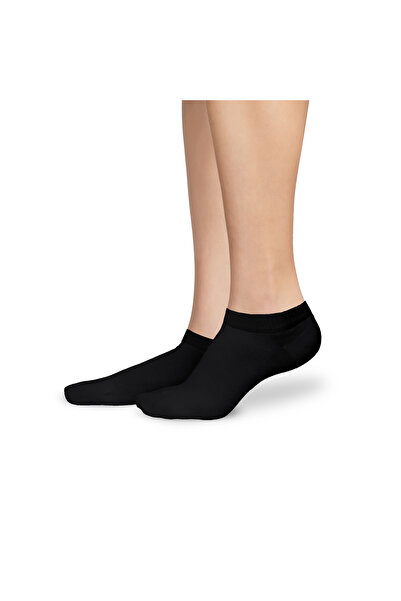 Matateks Bamboo Women's Booties Plain Black Socks 200 Needles Seamless 3 Pack