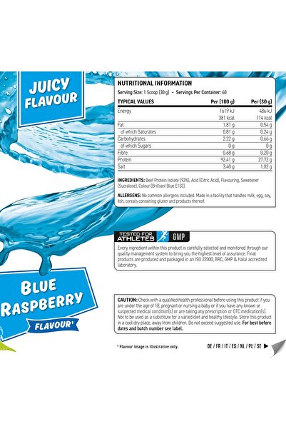 applied nutrition Beef-xp Clear Hydrolysed Beef Protein Isolate, Blue Raspberry, 1.8 Kg