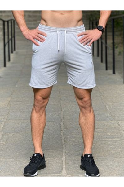 DEEPSENCE Γκρι βαμβακερό ανδρικό σορτς - Slim Fit Lycra Fit