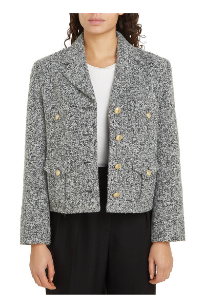 Tommy Hilfiger Standart Gri Kadın Ceket BOUCLE YÜN MIX JACKET