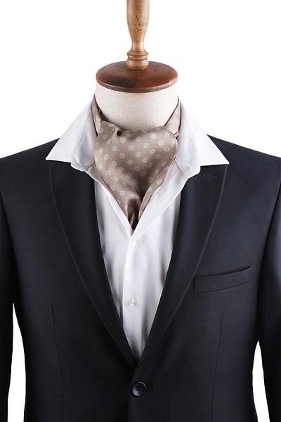 La Pescara Beige Motif Pattern Men's Scarf K453