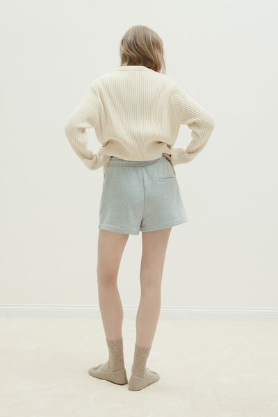 Suud Collection Gri Ena Pamuklu Şort