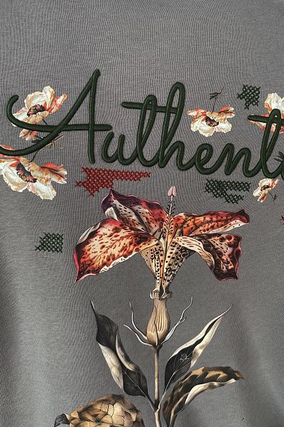 Alışveriş Sokağı Authentic Printed Oversize Pocket Hooded Sweatshirt