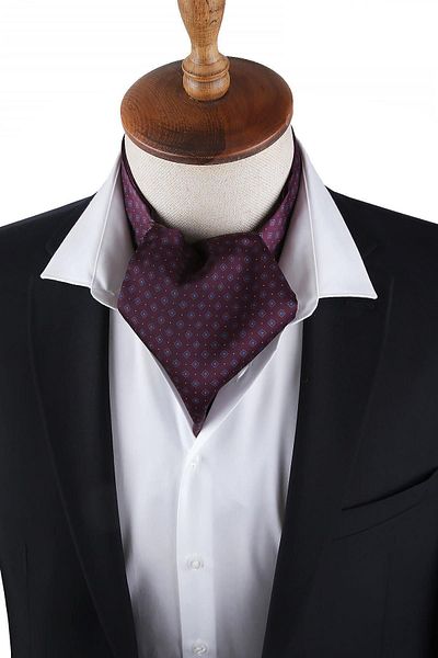 La Pescara Claret Red Small Pattern Men's Scarf K415