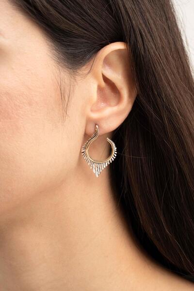 Sümer Telkari Teodora Tasarım Elişi Gümüş Küpe 5496