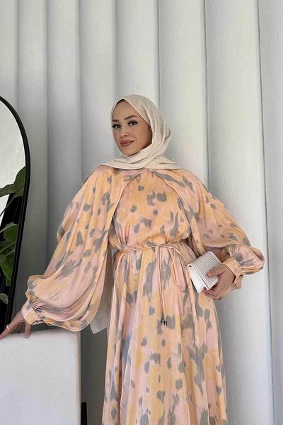 Melike Tatar Somon Print Dress 32-2311