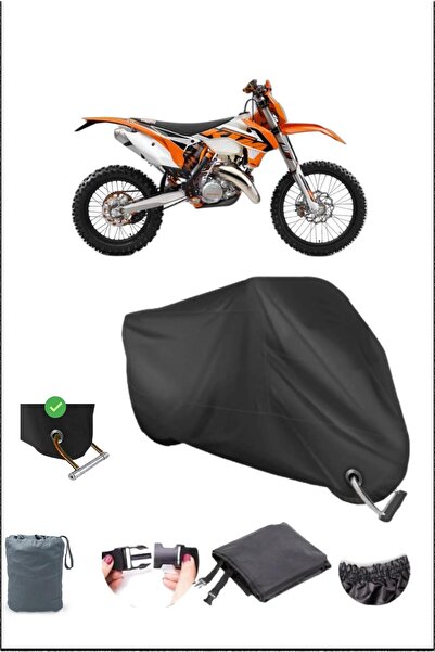 Breen Black Ktm 125exc Durable Lock Compatible Waterproof Motorcycle Tarpaulin