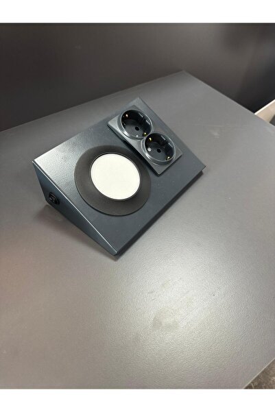 Store Üçgen Tezgah Altı 2 Li Prizli Ve Aydınlatma Metal Kasa Antrasit