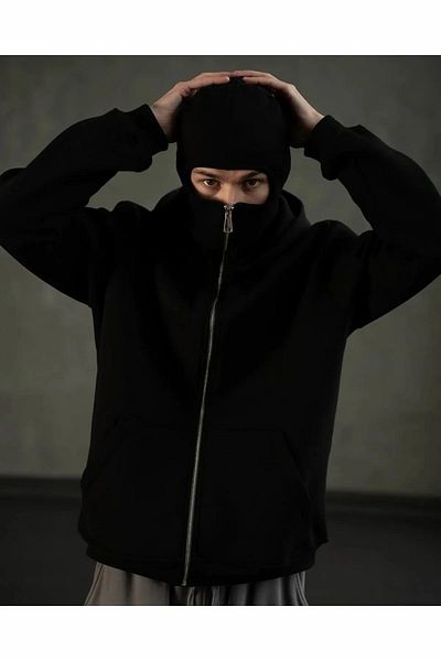 ship master Snow Masked Ninja Unisex Sweatshirt Cardigan 2Strands Thick Fleece