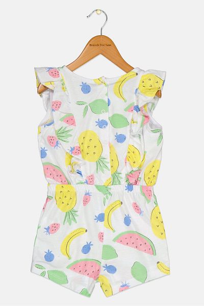 Cool Club Toddlers Girl Allover Print Bodysuit, White