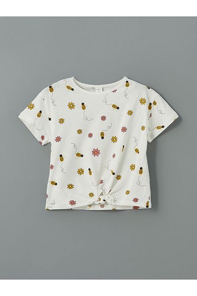 LC Waikiki Νέα σεζόν Crew Neck Printed Girls Tisort - S5HV01Z1