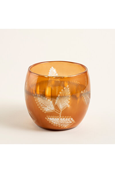 Zsa Zsa Zsu Aravalı Cam Dekoratif Kase 13x13x11.75 Cm Turuncu