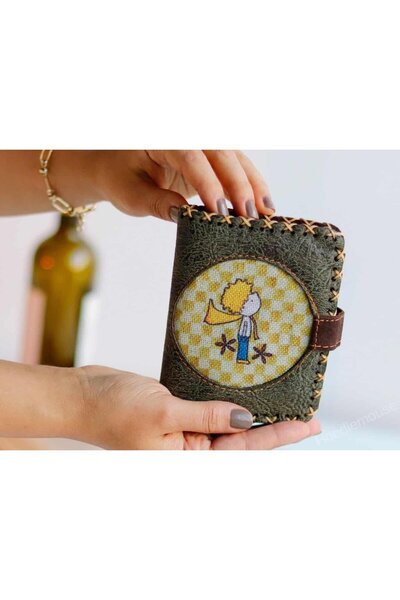HOODİEMOUSE Y. Küçük Prens Figürlü Küçük Cüzdan Etnik Bohem Retro Style - Yesil