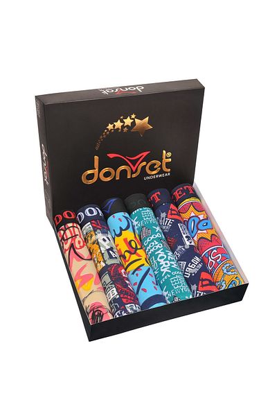 donset Ανδρικά μπόξερ με σχέδια - Πακέτο 6 σε ειδικό κουτί