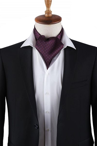 La Pescara Claret Red Small Pattern Men's Scarf K415